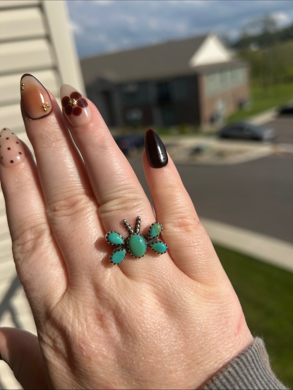 Kingman Turquoise Butterfly Ring